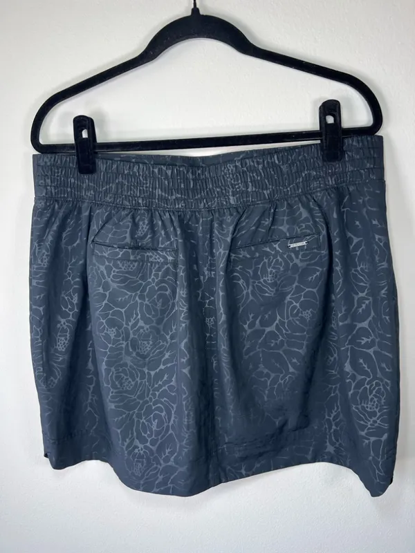 Orvis Travel Skort Skirt Black Rose Embossed Pockets Stretch Athleisure Golf Lg - Image 8