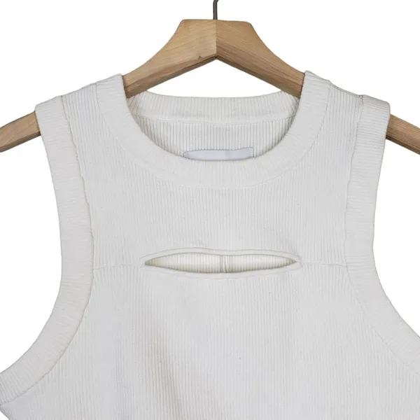 Pistola Womens L Nella Cashmere Blend Cutout Tank in White NEW - Image 4