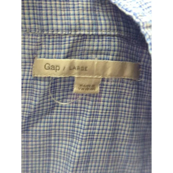 Gap Blue‎ Plaid Mini Utility Pockets Drawstring Dress Womens Large Cottage Core - Image 13