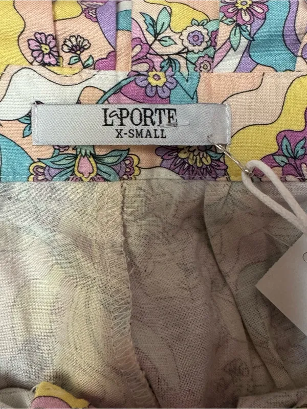 Anthropologie x La Porte Swirl Print Paperbag Wide Leg Pants XS NWT - Image 5