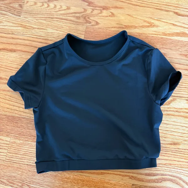 Gym Top T-shirt Tank Top Blouse Cover Up Tee Short Sleeve Sport Tee Slim Fit Top - Image 4