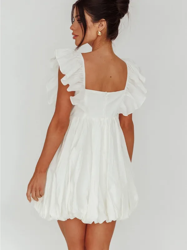 NWT Selfie Leslie Horoscope Bubble Hem Mini Dress Ivory - Image 4