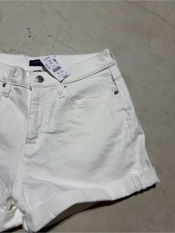 J. Crew White Women’s Rolled-Hem Denim Shorts NWT MSRP$60 25 - Image 5