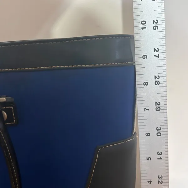 Ralph Lauren Tote Bag Royal Blue Nylon Black Trim RL Logo Top Handle Carryall - Image 8