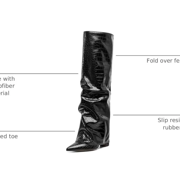 SaraIris Women's Slouchy Knee High Boots - Black, size 8 - Image 2