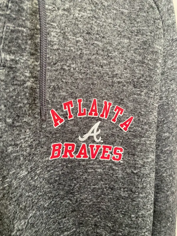 Genuine Merchandise Charcoal Gray Atlanta Braves Pullover Crewneck Hoodie - Image 5