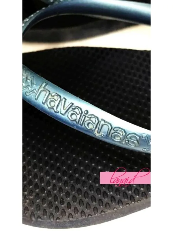 Havaianas Slim Crystal Peace Flip Flops Marine Hippie Sparkly Flats Thong Sandal - Image 6