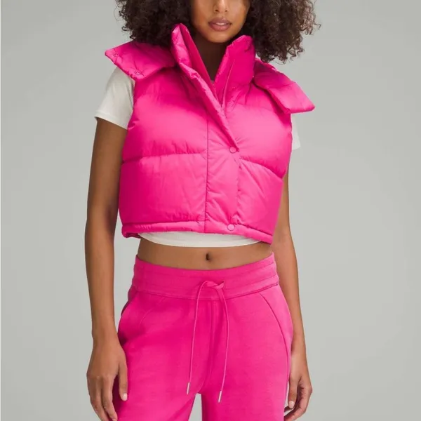 Lululemon Wunder Puff Super Cropped Vest Sonic Pink PrimaLoft Goose Down Size 4 - Image 10