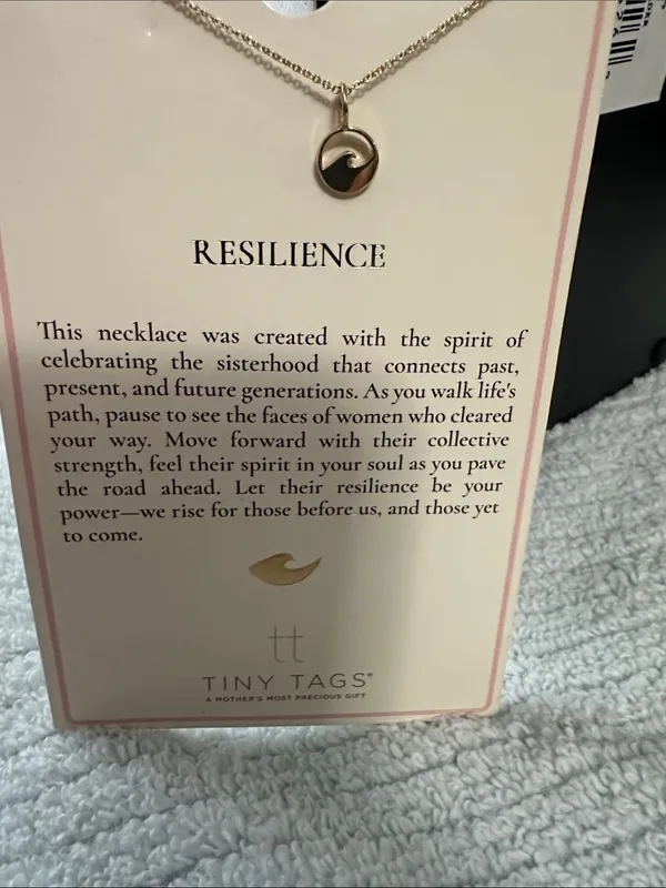 Resilience Gold Pendant Necklace - Gold by Tiny Tags NWT - Image 2