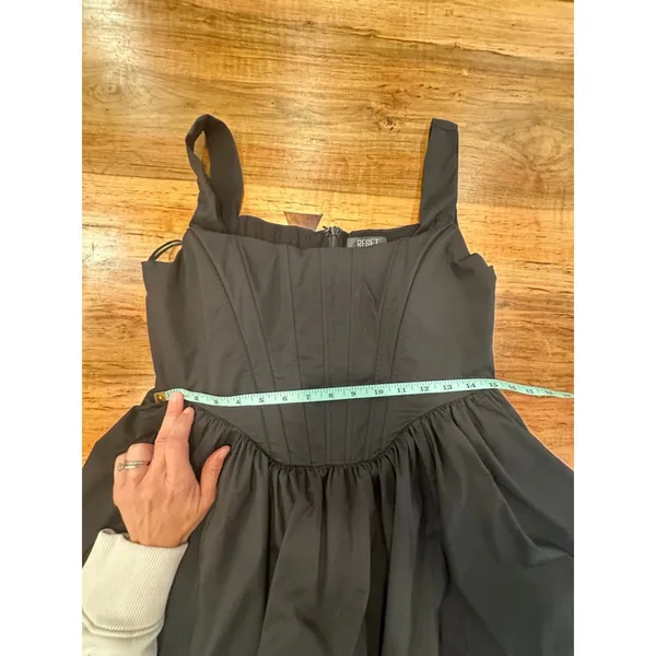 RESET Black Corset Mini Dress Size Large Goth Grunge Tulle - Image 13