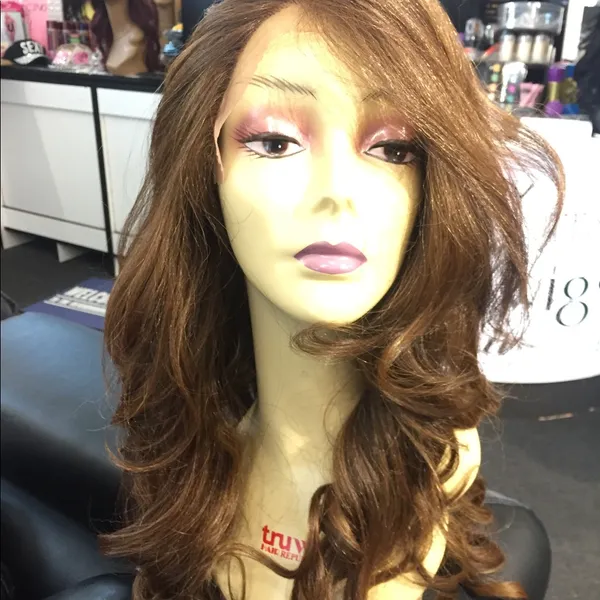 Auburn Wig red brown Human Blend long Swisslace - Image 2