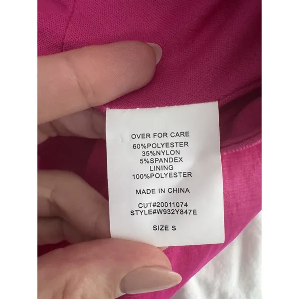 Windsor Pink Fit Flare Mini party Dress Strapless Bubble Hem Prom Small - Image 7