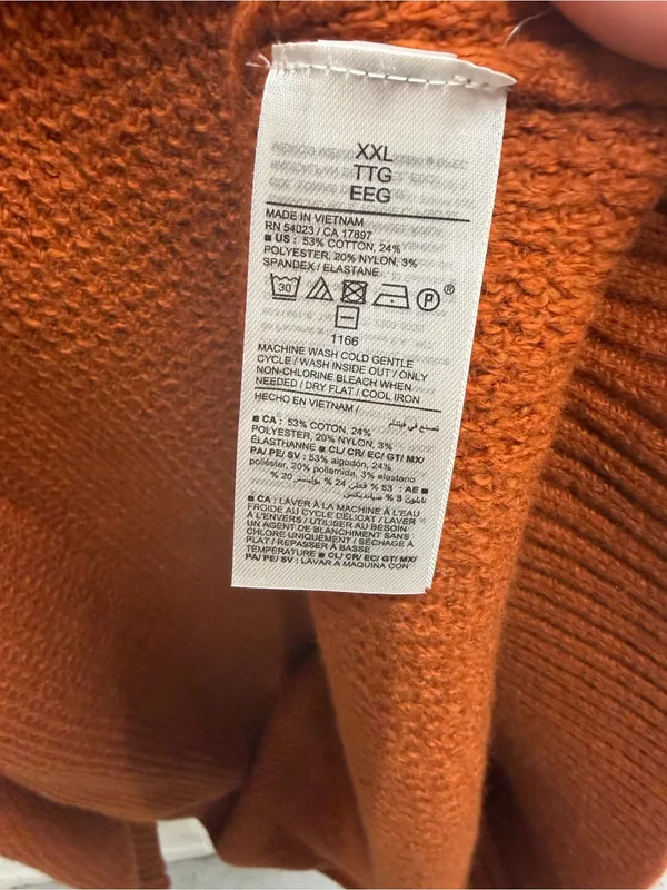 NWT Old Navy orange brown waffle knit sweater cozy fall Halloween autumn outdoor - Image 8