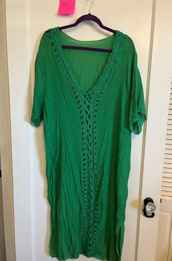 Green beach cover up Size L - Image 3