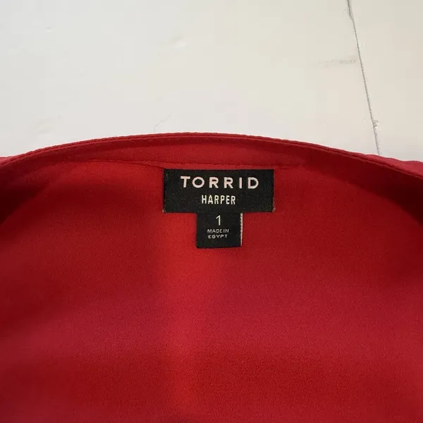 Torrid Harper Red Georgette 3/4 Sleeve Pullover Blouse Size‎ 1X Office Teacher - Image 10