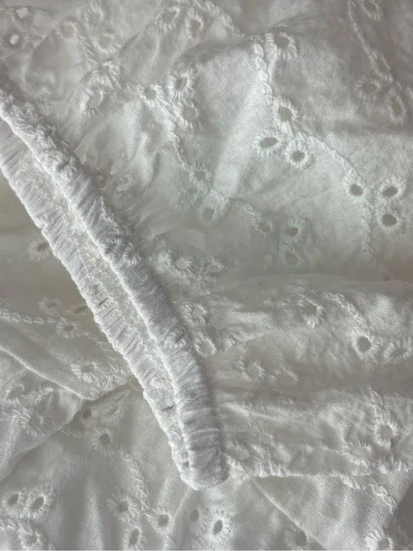 Nasty Gal White Eyelet Square-Neck Mini Dress Women’s Plus Size 14 Sundress - Image 5