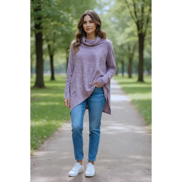 We the Free Bella Vista Tunic Top in Fig‎ Sorbet Size S Purple Oversized Slouchy - Image 2