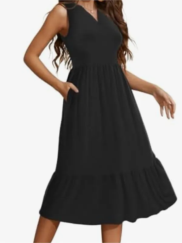 Sleeveless Black Maxi Dress - Classic Everyday - Image 6