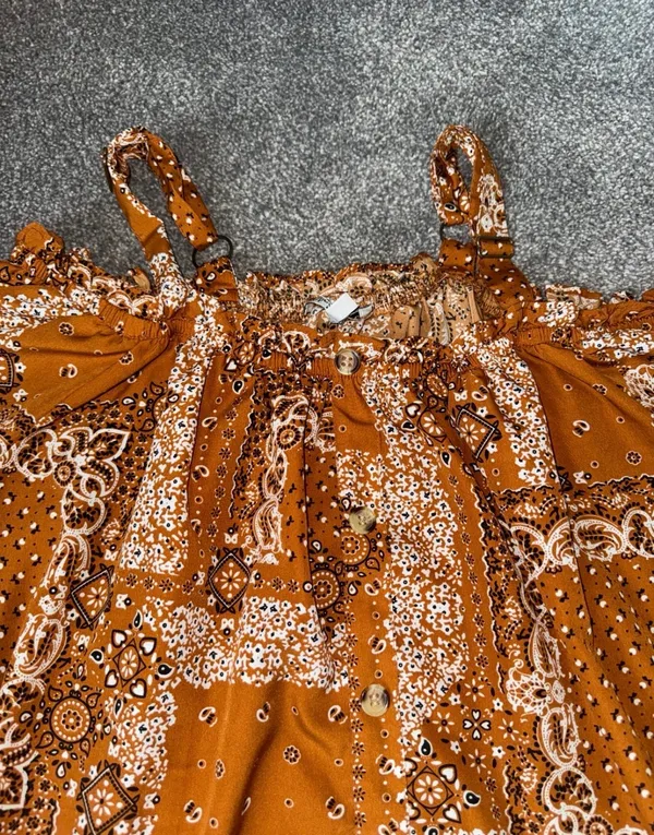 Brown Flowy Boho Top Size XXL - Image 3