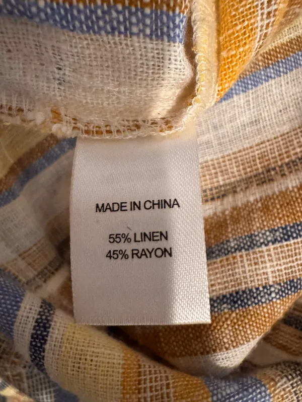 Anthropologie Drew Linen Blend Yellow Striped Jumpsuit Romper - Image 8