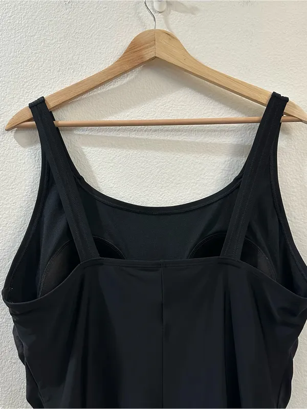 Speedo Womens Side‎ Shirred Endurance One Piece Swimsuit Black Size XXL - Image 7