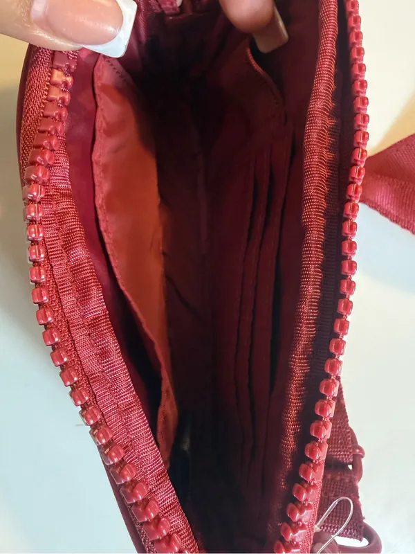 Sephora x Dagne Dover Neoprene Belt‎ Bag Crossbody Burgundy Adjustable Strap - Image 6