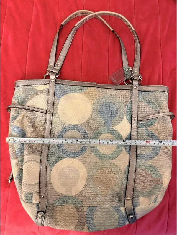 Vintage Coach Audrey Metallic Graphic Op Art Cinched Tote - Image 5