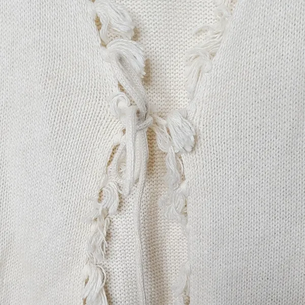 Long fringe open long sleeve sweater cardigan M - Image 5