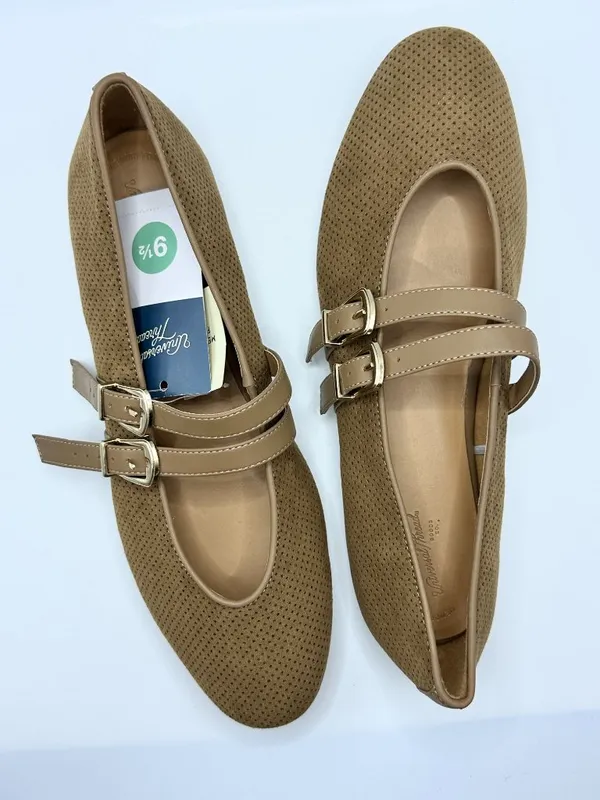 Universal Thread Brown Perforated Double Buckle Mary Jane Flats NWT 9.5 - Image 5