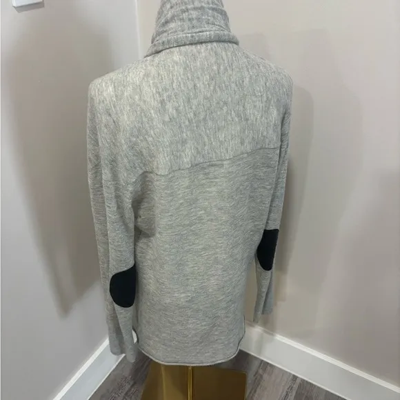 Club Monaco Grey‎ Cashmere Open Front Cardigan Elbow Patches XS/S - Image 3