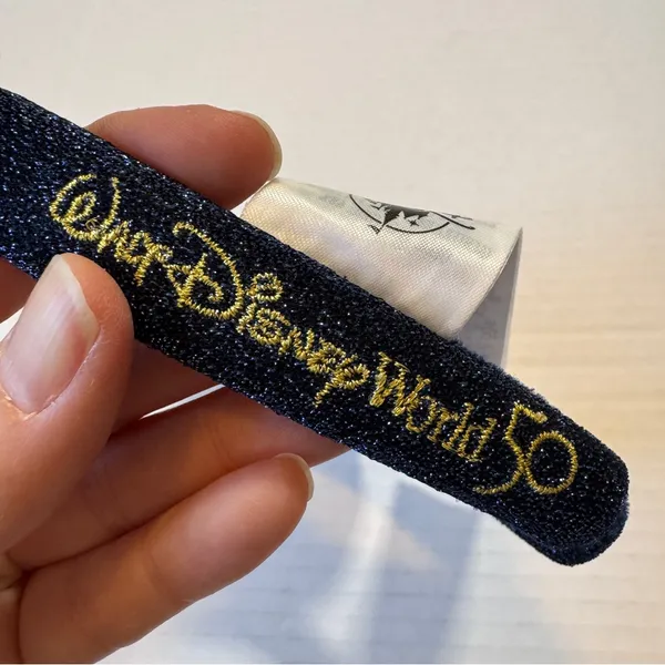 Walt Disney World 50 Anniversary Mouse Ears Blue Gold Glitter - Image 5