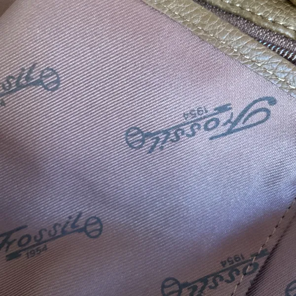 Fossil SHB3207A Brown Genuine Leather Tote Shoulder Bag Cognac Double Handle - Image 11