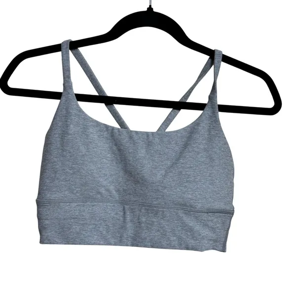 Vuori Ribbed Cropped Tank Top Sports Bra‎ Light Grey Performance Women's S - Image 3