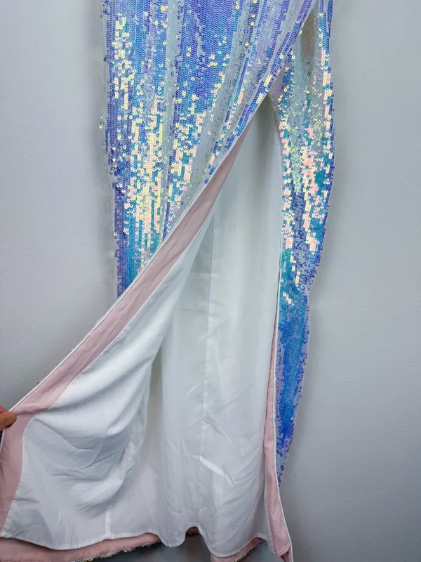NBD NWT Revolve Amethyst Iridescent Sequin Gown Formal Column Maxi Dress Small - Image 7