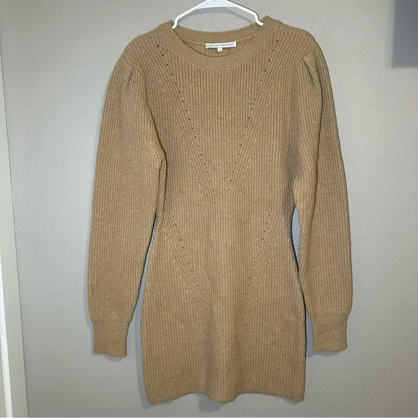 English Factory neutral wool blend knit mini sweater dress women’s size small - Image 2