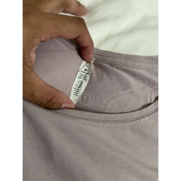Lululemon Dusty Mauve Pima Cotton Scoop Neck Short Sleeve Tee Size 6 - Image 3