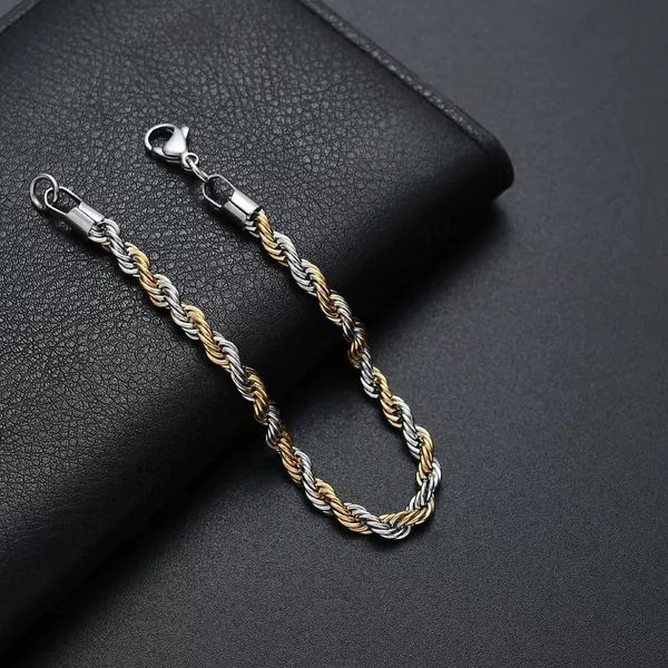 5mm Stainless Steel Twist Chain Bracelet - Image 3