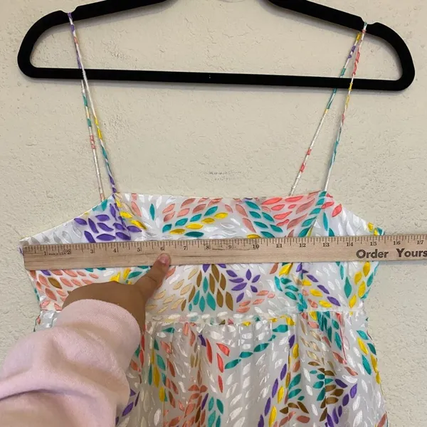 $255 C/MEO Collective Set Up‎ Multicolored Burn Out Midi cocktail Dress sz. 4 S - Image 5