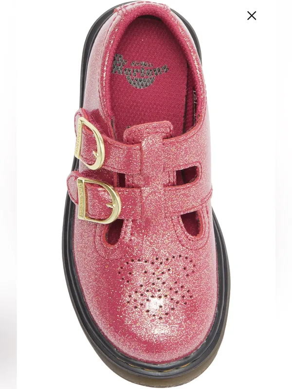 NEW Dr. Martens 8065 Big Kids Sz 6 Ladies Sz 7 Fuchsia/Silver/Gold Glitter Shoes - Image 6