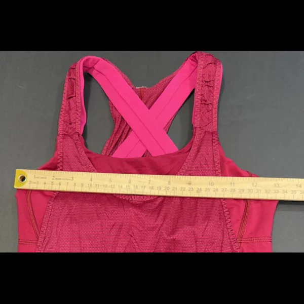 Lululemon Tank Top Bra Red Pink Luxury Designer Athletic Lounge Preppy 6‎ - Image 3