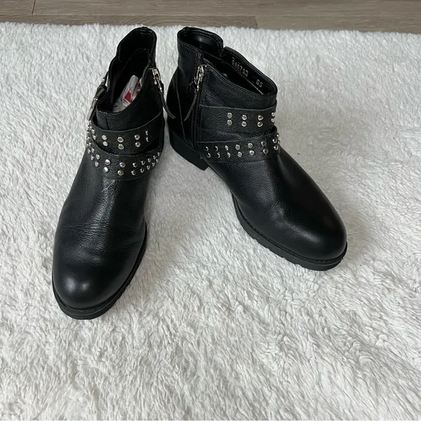Hush Puppies Black Studded Ankle Boots - Image 3