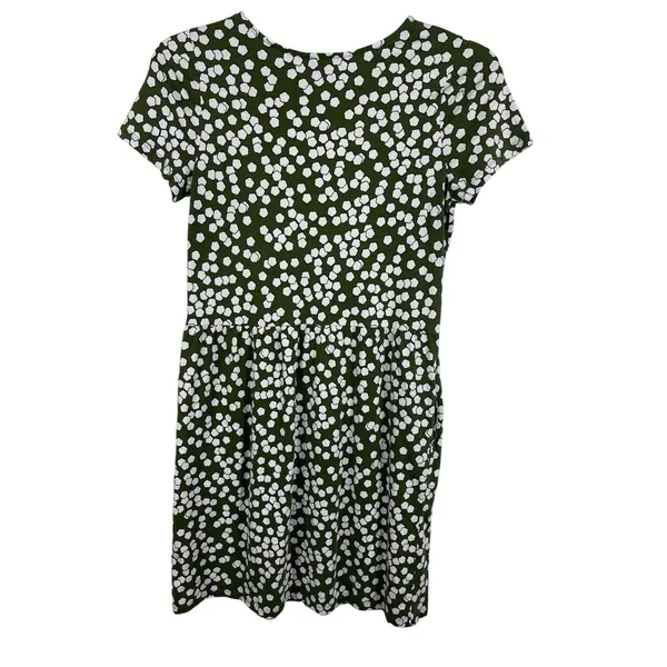 Boden Green White Floral Dress 8L Short Sleeve Fit & Flare Pockets Modal - Image 7