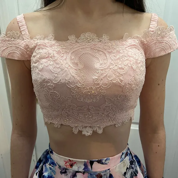 Ellie Wilde Floral Two-Piece Prom Dress Size XS - Image 3