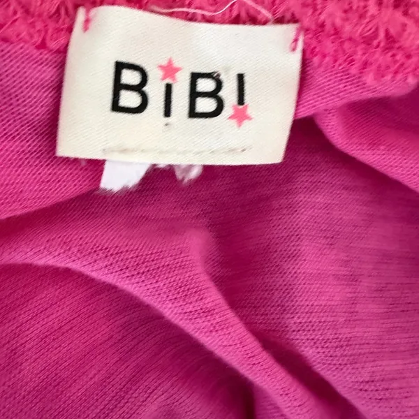 Bibi Hot Pink Barbiecore Crochet Trim Henley Size Small. - Image 6