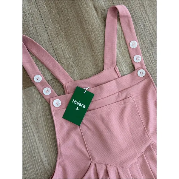NWT Halara Adjustable Straps Pockets Waffle Casual Overalls Rose Tan Size Small - Image 9