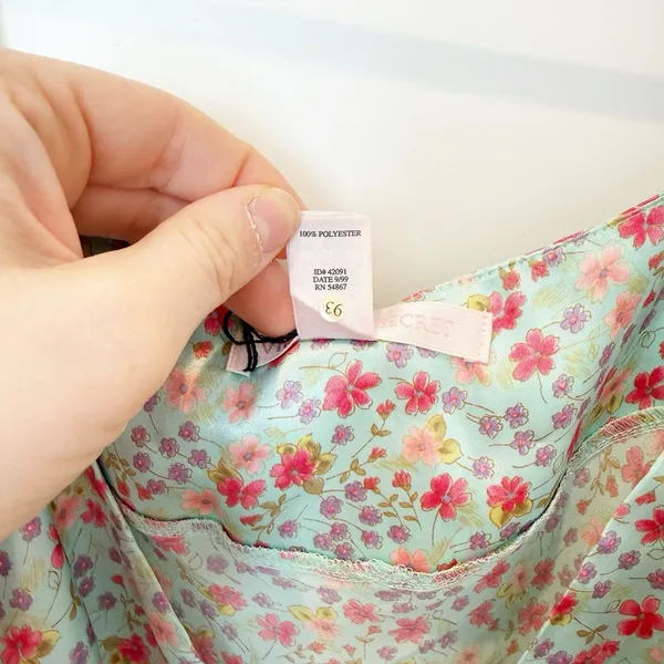 Victoria's Secret Y2K Coquette Fairy Sheer Slip Dress Large Ditsy Floral‎ Open Tie - Image 4
