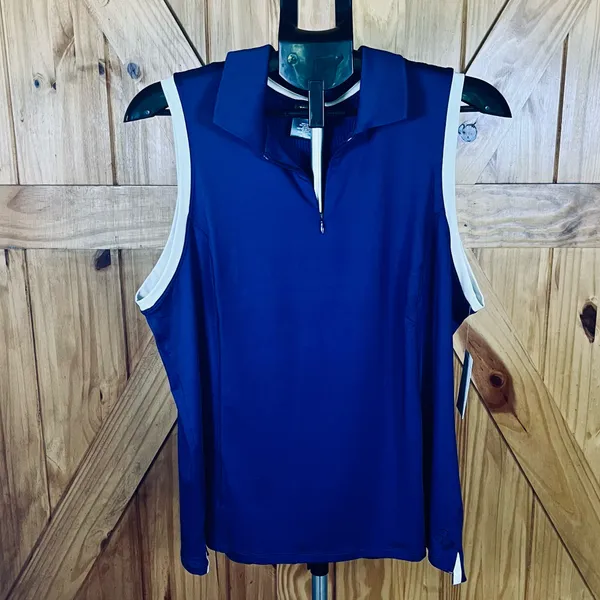 Tek Gear Women's XL Navy Sleeveless 1/4 Zip Athletic Top NWT - Image 8