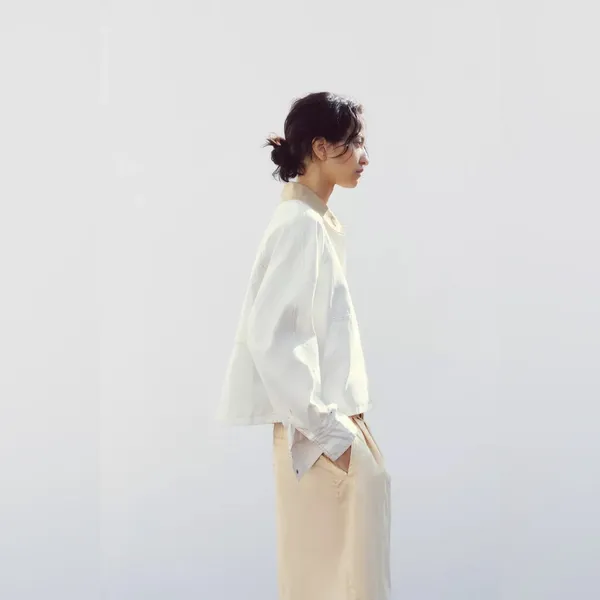 Zara Cream Zip-Up Cropped Jacket with Beige Collar - Image 3