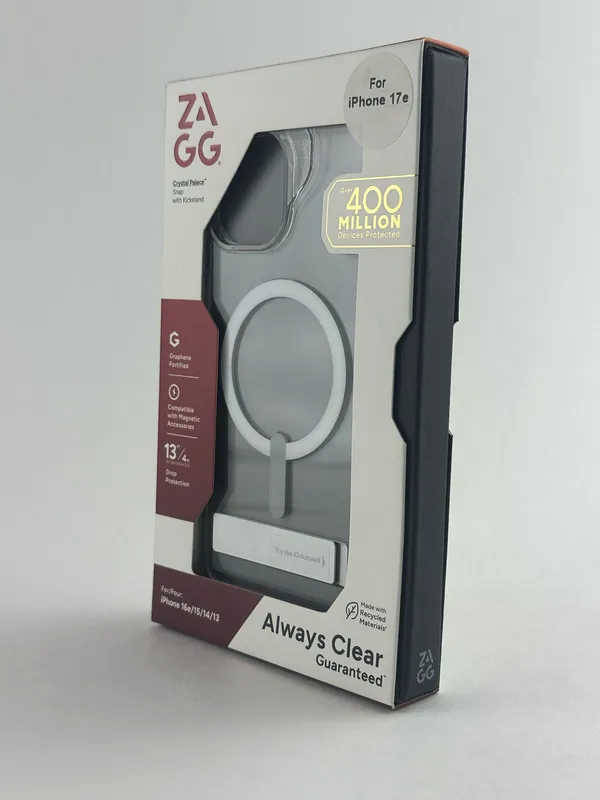 Zagg Crystal Palace Snap w/ Kickstand iPhone 16e/15/14/13 Clear MagSafe Case NWT - Image 3