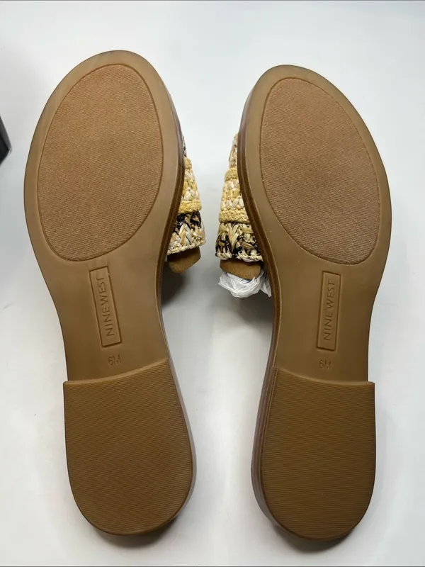 Nine West Women's Poland Woven Slip-On Flat Sandals Size 6M - Image 6